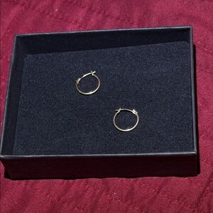 14k Solid Gold Hoop Earrings - 14mm